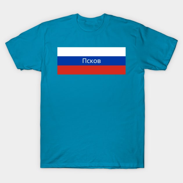 Pskov City in Russian Flag T-Shirt by aybe7elf